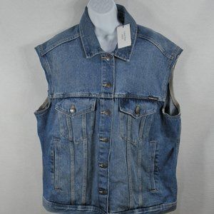 Calvin Klein Woman's Vest Button Front Sleeveless Denim NWT